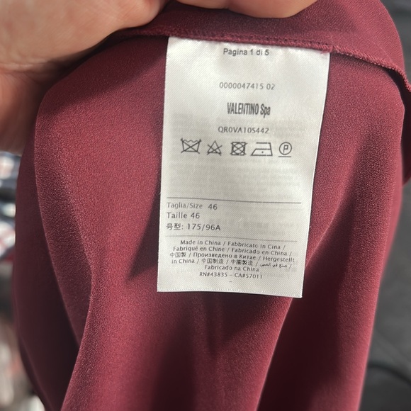 RED VALENTINO Elegant Burgundy Spaghetti Strap Slip Dress - Picture 5 of 6